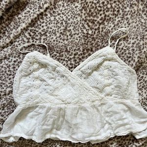 American Eagle lace peplum crop top